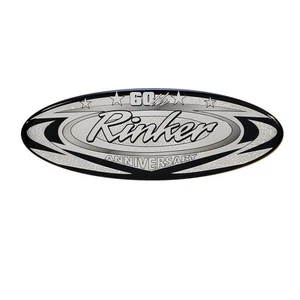 Rinker Boat Raised Emblem Decal | 60th Anniversary Silver / Black - Picture 1 of 1