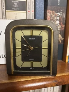 Vintage Made In Japan Brass Quartz Seiko QP326K Table Clock Optional Alarm - Picture 1 of 6