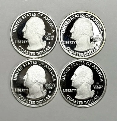 4 Coin Lot Of .999 Silver 2019-2020 Proof Quarters, Free Shipping - Image 1 of 2