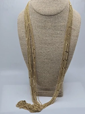 Collar de cadenas de oro fino delicado de varios hilos firmado The Limited Foto 1 de 3