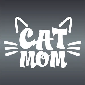 CAT MOM Vinyl Car SUV Window Sticker Bumper Decal Cats Kitty Meow Kitten 3.5"x5" - Foto 1 di 2