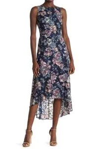 Vince Camuto Floral Chiffon Sleeveless Midi High Lo Dress Sz 6 NWT - Picture 1 of 2