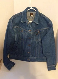 Chaqueta de jean azul vintage Lee talla M hecha en EE. UU. Pats-153438 - Imagen 1 de 6