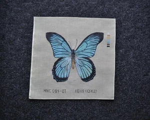 Mariposa cola de golondrina azul gigante lona punto pequeño punta de aguja pintada a mano - Imagen 1 de 4