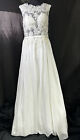 Simply Stunning Large Wedding Dress Cream Colored w/Mesh Upper & appliqué