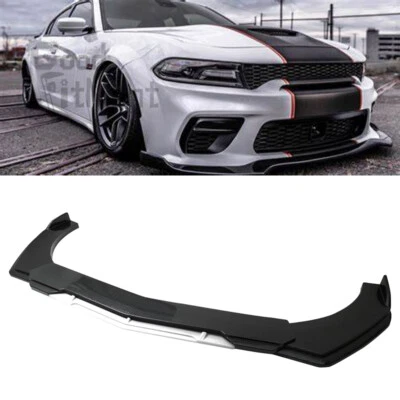 Kit de carrocería divisor alerón labial parachoques delantero fibra de carbono + blanco para Dodge Charger Foto 1 de 4