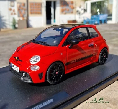 modellino auto scala 1/18 fiat f595 abarth modellini della 500 solido die cast - Immagine 1 di 4