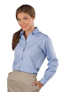 Edwards Garments 5975 Ladies Long Sleeve Comfortable Dress Pinpoint Oxford Shirt - Picture 1 of 6