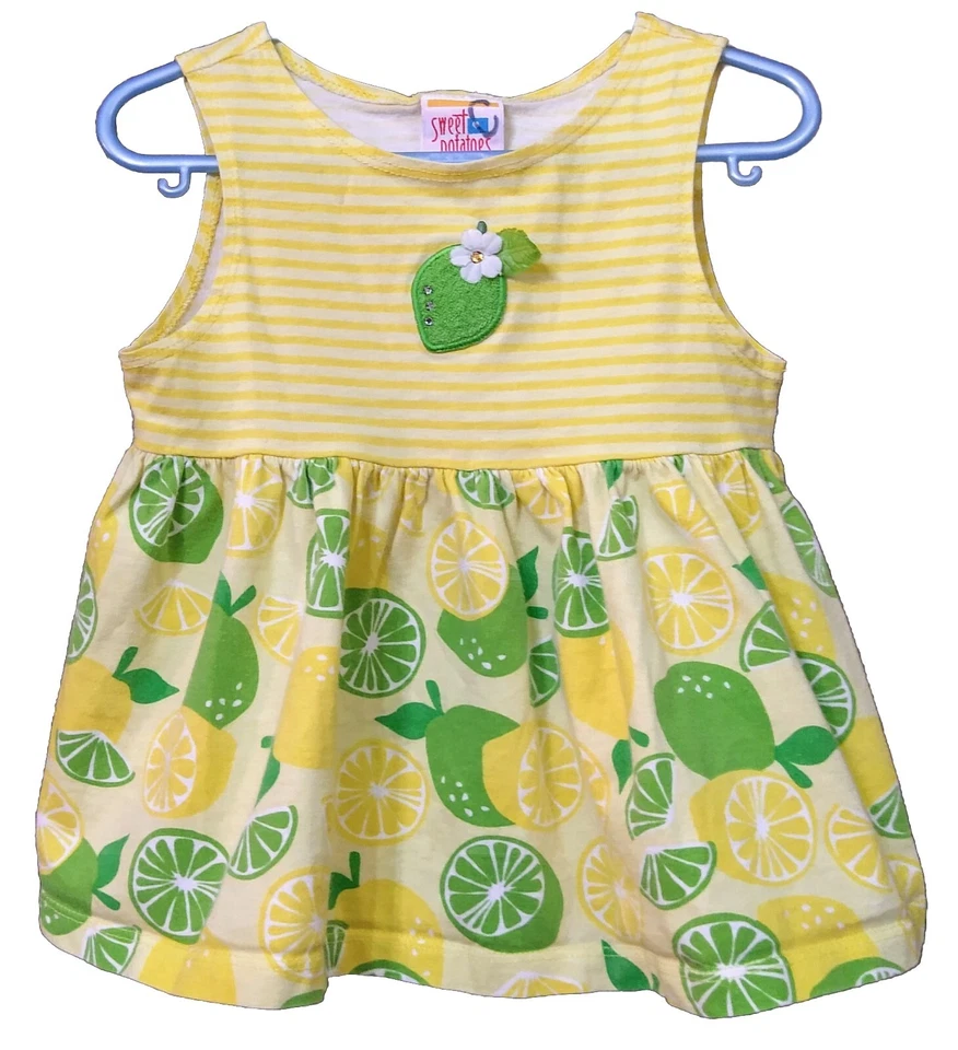女孩甜土豆柠檬和石灰印花背心式衬衫尺寸 6x — 第 1/1 张图片