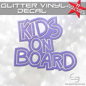 Kids On Board Children Baby Car Bus Glitter Vinyl Decal Sticker Safety Sign - Picture 1 of 4