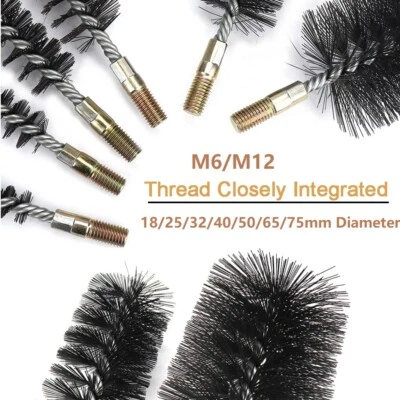 Cepillo de limpieza de tubos de alambre redondo de acero inoxidable de 1 pieza 18 mm-75 mm herramienta de pulido Foto 1 de 4