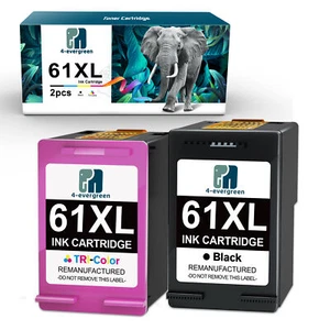 61 XL Black/Color Ink For HP ENVY 4500 4501 4502 4504 5530 5531 5535 Printer - Picture 1 of 11