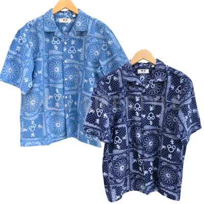 UNIQLO Disney in Blue Cotton Linen Shirt S-4XL Blue/Navy Indigo Men 478102 NWT - Image 1 of 4