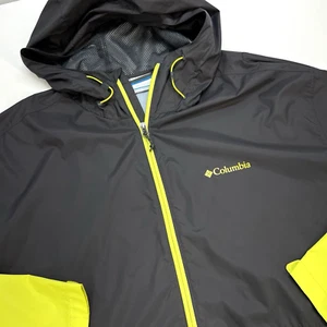 Columbia Full Zip Long Sleeve Nylon Shell Pockets Jacket Men XXL Dk Gray Green - Picture 1 of 14