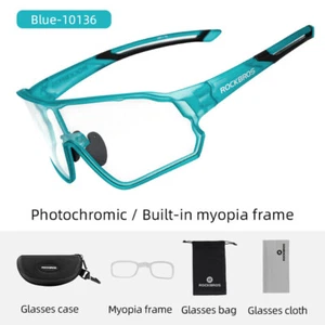 ROCKBROS Cycling Sunglasses Photochromic Outdoor Full Frame Anti-UV400 Glasses - Picture 1 of 4