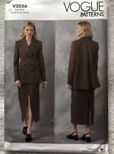 New Vogue V2056 Ladies Classic Double-Breasted Suit Jacket Skirt Pattern Sz 8-16 - Picture 1 of 3