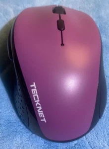 Tecknet Cordless Optical Mouse MODEL EWM010 Wireless Purple Tested & Working! - Picture 1 of 14