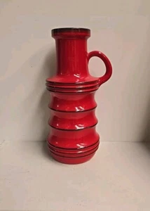 Vtg red purple west germany pagoda ear vase by Scheurich model 427-47 - Picture 1 of 17