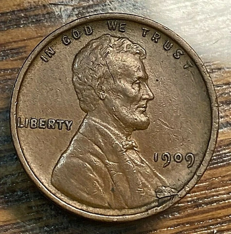 1909 Lincoln Cent Nice Original AU Retained Lamination Error CHN Cover