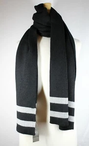 Nuevo Vince Camuto Negro y Gris Racing Rayas Silenciador Bufanda 70" x 32" nuevo con etiquetas #VCS9 - Imagen 1 de 2