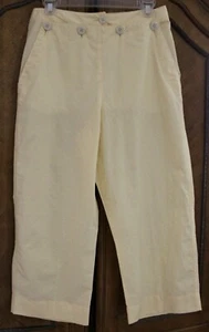 LAUREN RALPH LAUREN FRONT FLAP NAUTICAL SAILOR YELLOW CAPRI'S SIZE 6 EUC - Picture 1 of 14