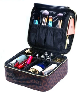 Estuche de maquillaje de viaje tren MAQUILLAJE maquillaje cosmético organizador artista portátil - Imagen 1 de 5