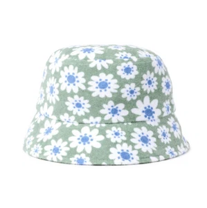 Wonder Nation Multicolored Flower Print Bucket Hat Kids UPF 50+ New Green White - Picture 1 of 14