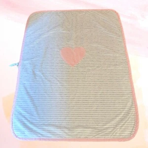 Just Born Baby Blanket Plush Heart  Pink Lovey  Sherpa  T17 Nursery Decor - Picture 1 of 4