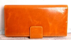Sz 4"x7.5" TAN BROWN GENUINE LEATHER ID CARD BILL COINS CHECKBOOK WALLET CLUTCH - Picture 1 of 8