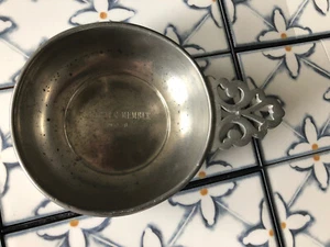 Vintage Pewter Porringer Bowl/dish Monogrammed Charter Member 5” Diameter - Picture 1 of 5