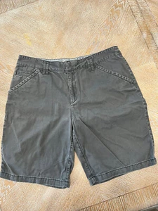 Eddie Bauer Shorts Women's 12 Legend Wash Dark Gray Bermuda waist 36” inseam 10” - Picture 1 of 5