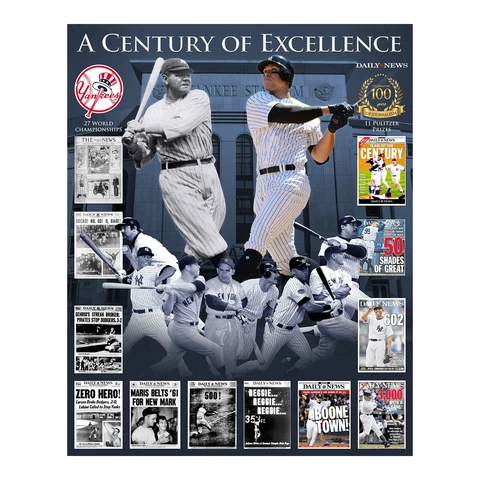 NY YANKEES CENTURY OF EXCELLENCE POSTER SGA 2019 JUDGE BABE GEHRIG 100 YEARS Cover