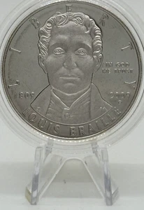 2009 P United States Louis Braille Bicentennial Silver Dollar Uncirculated #843 - Picture 1 of 8