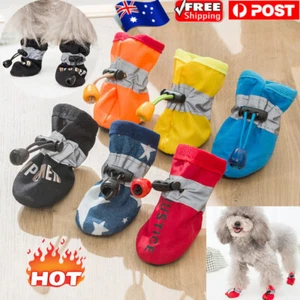 4pcs Pet Dog Shoes Anti-slip Boots Socks for Small Puppy Dog Waterproof Outdoor♡ - Picture 1 of 29