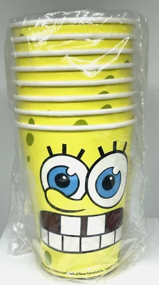 Vintage 2002 Spongebob Squarepants Party Cups 8ct Paper 9 oz - Image 1 of 4