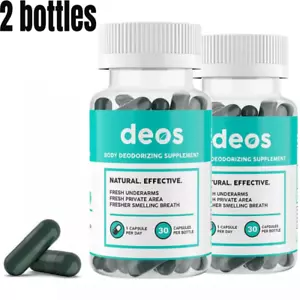 DEOS Internal Deodorant Supplement –Full Body Deodorizer (30 Capsules) 2 bottles - Picture 1 of 9