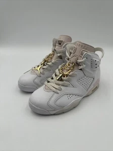Talla 7.5 - Air Jordan 6 Aros Retro Dorado Sin Plantillas ni Caja - Imagen 1 de 8