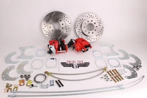 Ford 9 Rear Disc Brake Kit, High Performance D/S Rotors, Red PC Calipers - Zdjęcie 1 z 7
