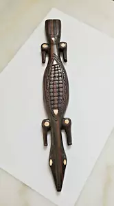 Vintage Hand Carved Trobiand Island Crocodile Sculpture - Picture 1 of 6