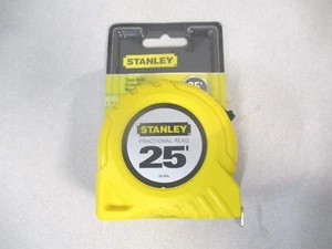 Stanley (33-835) 25' x 1″ Yellow Blade Plastic Yellow Case Tape Measure - Picture 1 of 2
