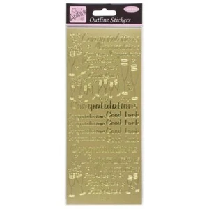 Lámina de oro brillante felicitaciones etiquetas de buena suerte pegatinas tarjetas decoración WD67 - Imagen 1 de 1