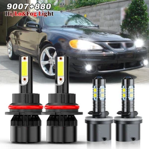 Combo de faros LED altos/bajos + faros antiniebla 6000K para Pontiac Grand AM 1999-2005 - Imagen 1 de 16