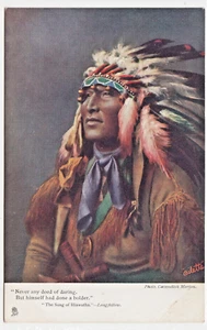 c1911 Hiawatha Series I~Vintage Tuck Oilette Native American Indian Postcard - Picture 1 of 2