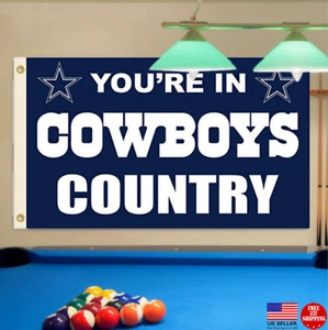 Cowboys Country 3X5 Flag Man Cave Flags Banners Garage Banner Dallas America USA - Picture 1 of 9