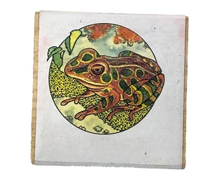 Sello de goma Ampersand Press rana leopardo montado Rana Pipiens sapo - Imagen 1 de 4