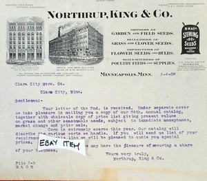 1908 MINNEAPOLIS, MINNESOTA SEEDS NORTHRUP, KING & CO. STERLING SEEDS - Picture 1 of 1