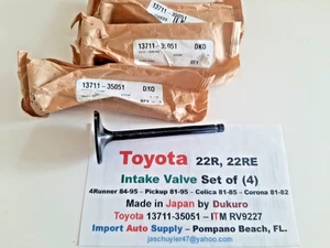 Toyota Pickup - 4Runner 81-95 - Celica Corona 81-55 22R RE & REC Intake Valves - Picture 1 of 5