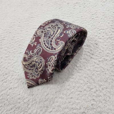 Corbata Brioni Para Hombre Roja Estampado Paisley 60"L Prendas para el Cuello Seda Hecha a Mano en Italia Foto 1 de 4