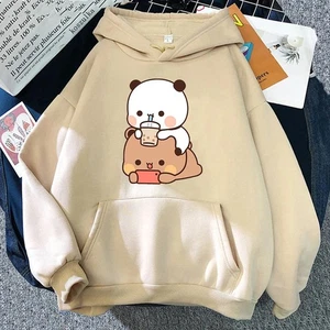 Bubu And Dudu Drink Bubble Tea Print Damen Hoodie Kawaii Female Sweatshirt - Bild 1 von 29