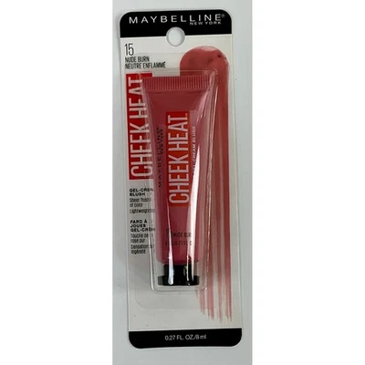 Maybelline Cheek Heat Gel Cream Blush 15 Nude Burn Sheer Lightweight Oil Free - Image 1 of 3